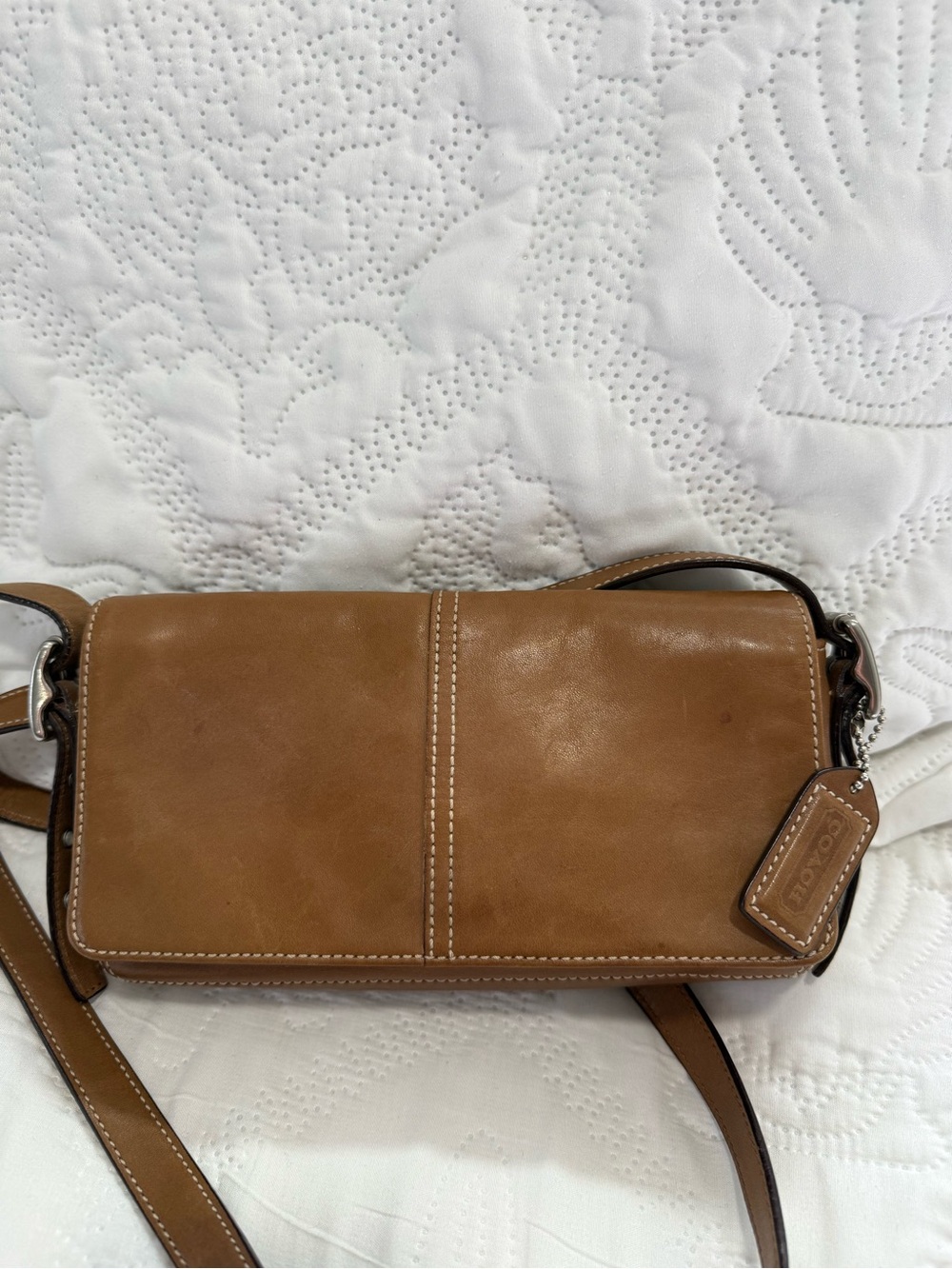 Vintage Coach 4280 Legacy Mini Flap Crossbody Bag Cognac Leather Y2K